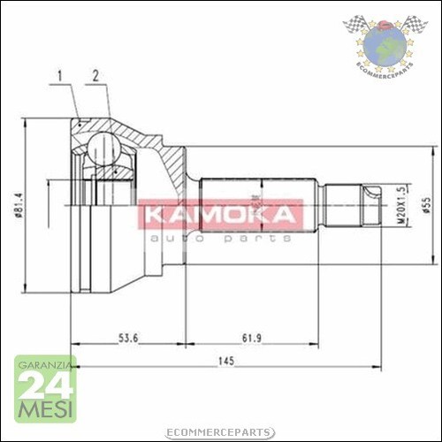 Kit giunto omocinetico kamoka - giunto,