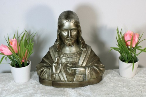 Antica statua busto - , cristo