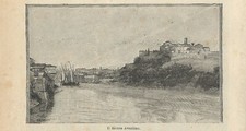 Stampa antica ROMA Tevere e