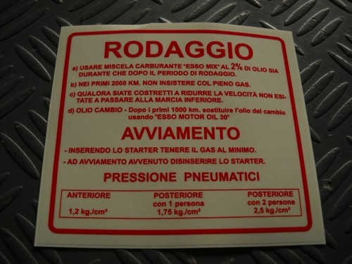 Targhetta adesiva rossa - adesiva,