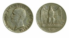 pci4683) Vittorio Emanuele III  (1901-1943) - 5 Lire Aquilino 1930 BL
