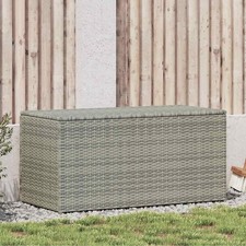 Baule da Giardino in Polyrattan 100x50x50 cm Grigio