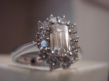 Anello in oro bianco 18 Kt (750%) diamante naturale "produzione artigianale "