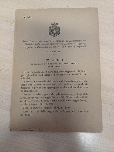 Decreto regno italia - regno, d'italia