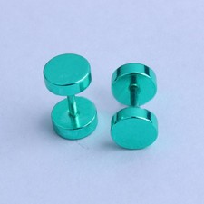 PIERCING ORECCHINO ACCIAIO TITANIO DONNA UOMO FINTO DILATATORE FAKE PLUG COL 6mi