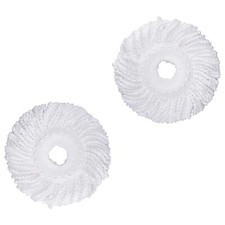 Microfibra Mocio Lavapavimenti - 360° Rotante 2 Ricambio Mocio Testina (Bianco)