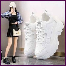 sneakers donna plateau bianche