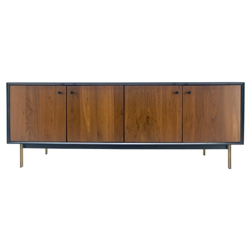 Black lacquer walnut brass - lacquer,