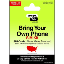 Straight Talk Prepaid SIM Card – Verizon & T-Mobile, 4G/5G, No Talk Time