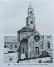 stampa antica BARI rosa cupola