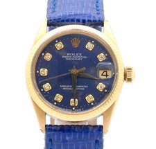 Rolex Date Just 31 ref. 6627 Oro Quadrante Lapis con Diamanti