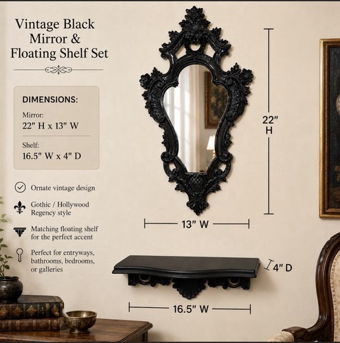 Specchio vintage mensola - specchio,