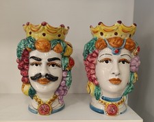 Coppia teste di moro ceramica