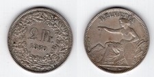 SVIZZERA 2 franchi 1850