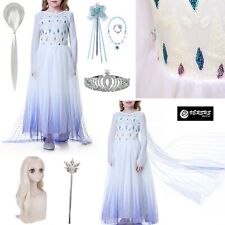 Frozen 2 Veli Vestito Carnevale Elsa Bianco Simil White Elsa Dress FROZ063B
