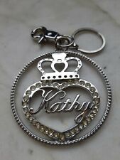 PORTACHIAVI KATHY VAN ZEELAND IN ACCIAIO E SWAROSKI NUOVO