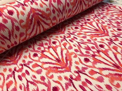 Tessuto rosa ikat - tessuto, floreale