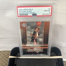 Dwyane Wade 2003-04 Upper Deck Rookie Exclusive #5 RC PSA NM-MT 8! 🔥