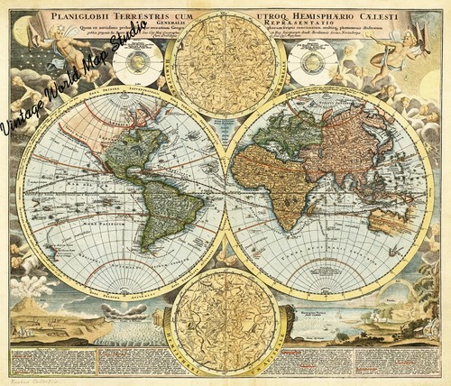 Mappa del mondo - poster, vintage