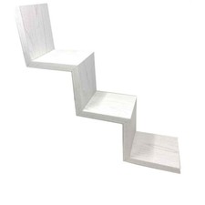 Mensola da parete a zig zag in mdf rovere sbiancato 3 ripiani scaffale libreria