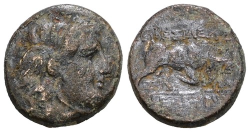 Antica moneta greca - in, bronzo