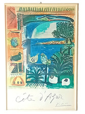 1987 PABLO PICASSO LITH. VINTAGE AFFICHE ART PRINT ARTE POSTER Cote d'Azur
