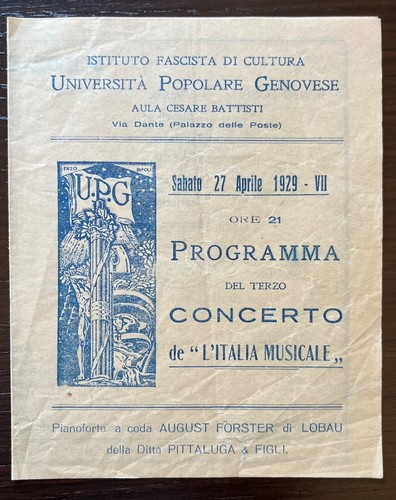Programma concerto fascismo - concerto,