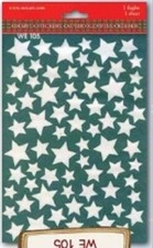 N. 2 FOGLI STELLE ADESIVE NATALE STICKERS DECORAZIONI NATALIZIE - COLORE ARGENTO