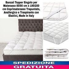 Topper Singolo x Materasso 80/90cm x 190/200cm Coprimaterasso Trapuntato Traspir