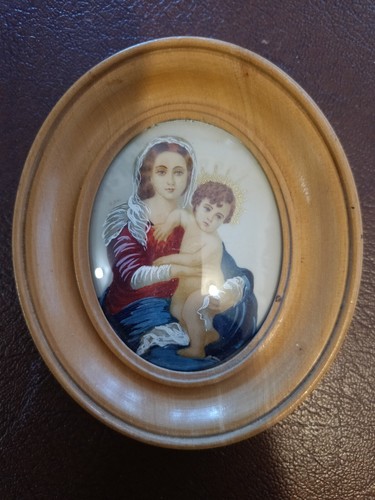 Antique hand painted madonna - hand,