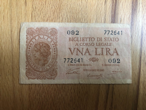 Italia lira 1944 - lira, una