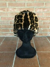 CAPPELLO in PELLICCIA lapin REX leopardato FUR HAT FOURRURE Pelzmütze leopard