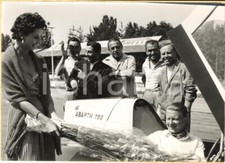 1956 AUTOMOBILISMO MONZA Gordon WILKINS ottiene record su FIAT-ABARTH 750 Foto