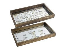 Vassoi Mdf/vetro 2pz 801124