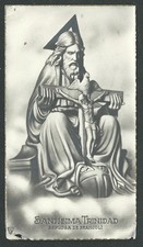Estampa antigua de la Santissima Trinidad andachtsbild santino holy card santini
