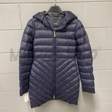 GIUBBOTTO DONNA PINKO BLU LUNGO CAPPUCCIO ZIP DORATA