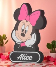 Lampada 3D Minnie ,Box,  Topolino,  per bimbi, Personalizzata Disney idea Regalo