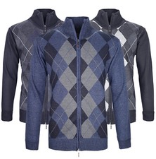 Maglione Uomo Invernale Con Zip Pullover Classico Rombi Cardigan Casual VEQUE