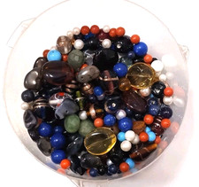 Pietre DURE 260pc NATURALI E NON  X COLLANE O BRACCIALI RIMANENZE DI FILI Orafo