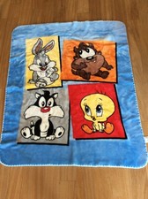COPERTA PILE LOONEY TUNES LETTO BIMBI BAMBINI BABIES TAZMANIA TITTI SILVESTRO