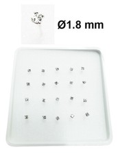 1 Orecchino Piercing Naso Nasini Argento 925 Brillantino Zircone Bianco 1.8 mm