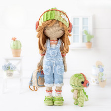 Crochet Doll In Overalls With