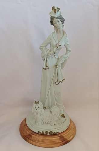 Statuina dama con cane - , firmata