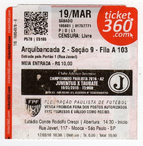 Biglietto bra juventus - bra,