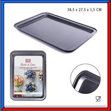 Teglia da Forno per Pizza Focaccia Dolci Rettangolare Antiaderente 38x27x1,5cm