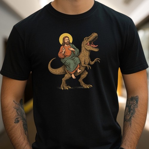 Shirt uomo gesù t rex - gesù, t-rex