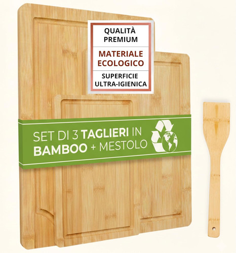 Fah set taglieri in - in, bamboo