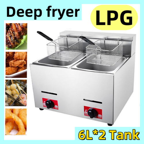 Friggitrice gpl gas fat - 6l*2,