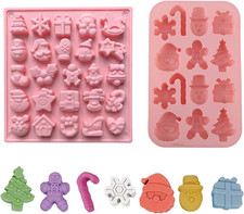 Stampi Natalizi in Silicone 2 Pezzi per Dolci 3D Con 39 Cavità, Stampi Silicone 