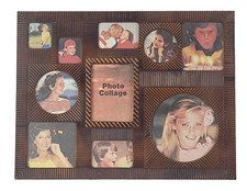 Collage parete plastica testurizzata finto legno MCM vintage retrò anni 70 12 x 9 cavalletto posteriore